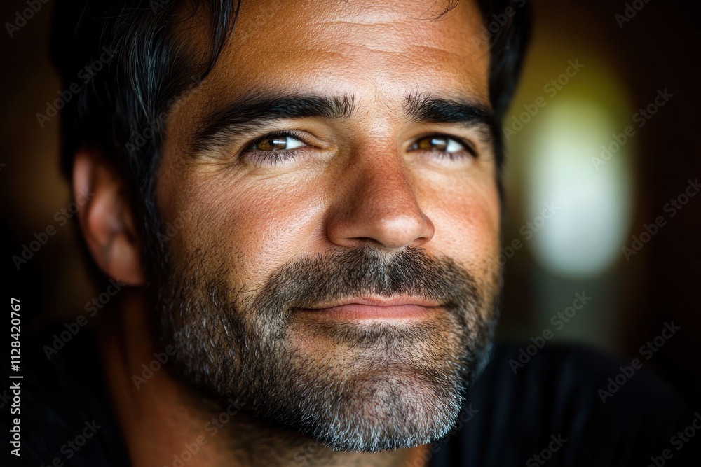 Close-up portrait of a smiling man with a beard