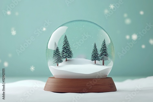 A Christmas snow globe ordinarily includes a comfortable winter scene encased in a reasonable glass vault. photo