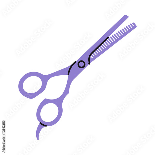 Hair cutting and thinning scissors. Hairdressing professional tool