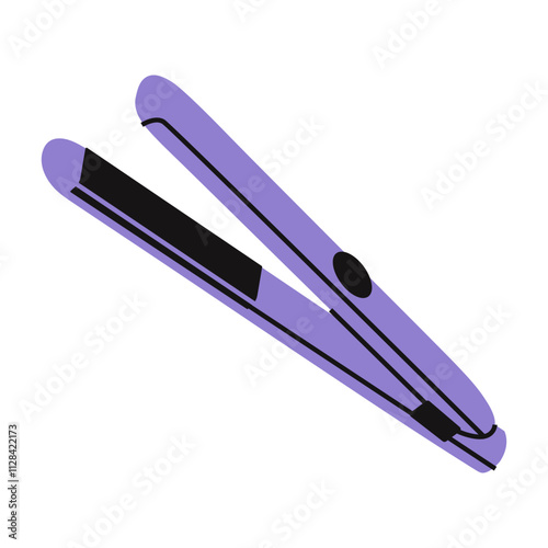 Hair straightener. Hairdressing professional tool and hair styling accessory