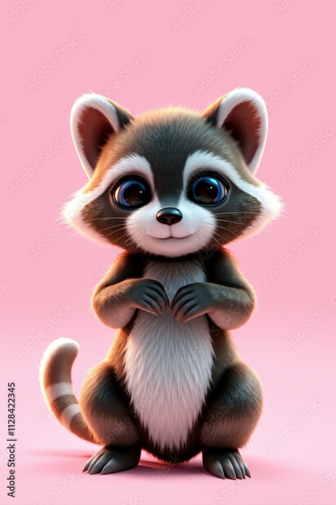 Fototapeta premium a close up of a raccoon with a heart shaped hand