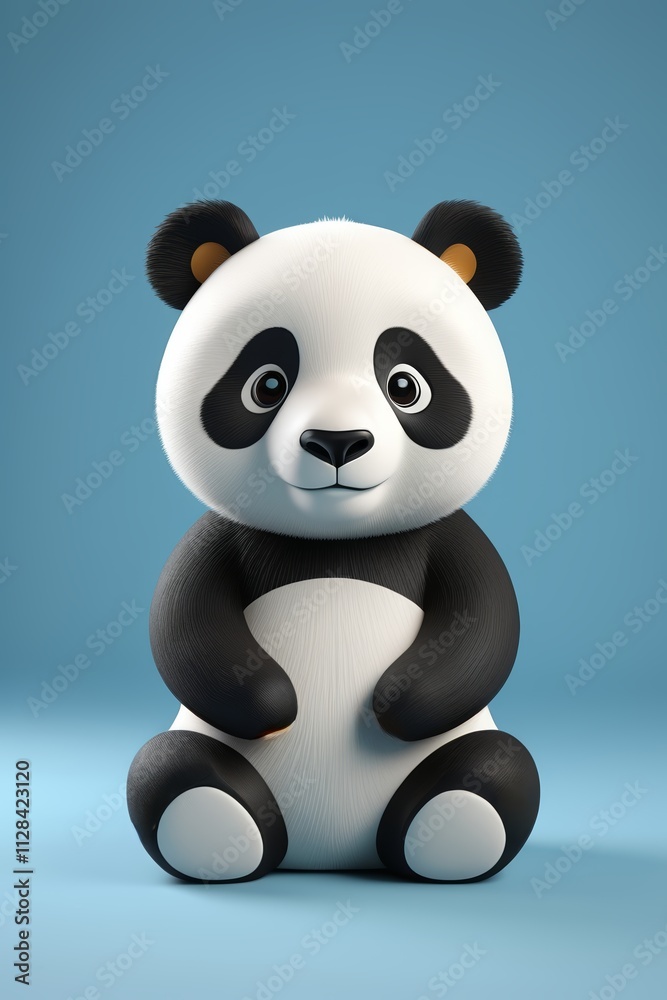 Naklejka premium araffe sitting on the ground with a blue background