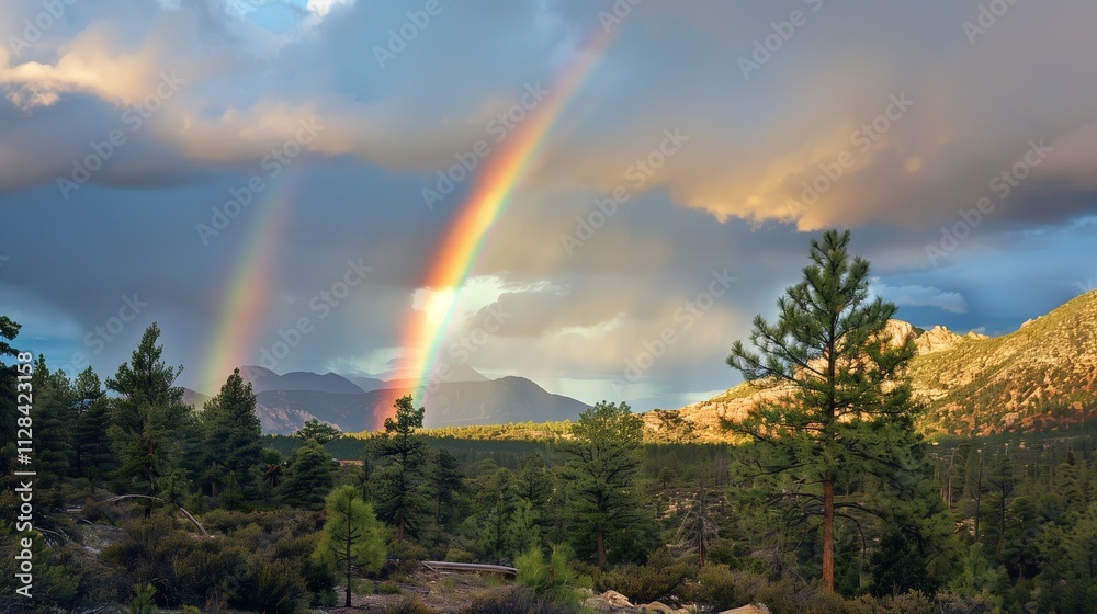 a rainbow looking natural high above ground a rainbow looking natural high above ground
