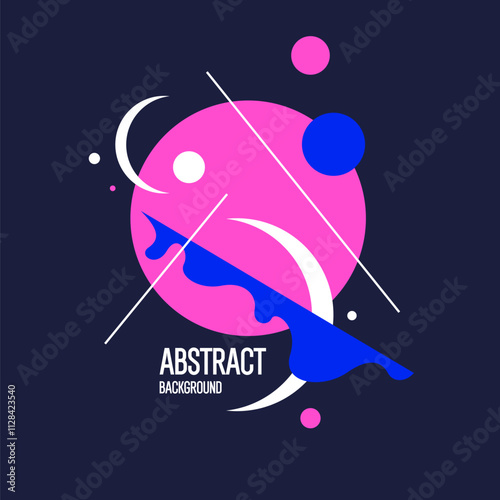 Abstract composition with dynamic and geometric shapes. Modern template for advertising, vector background for design.