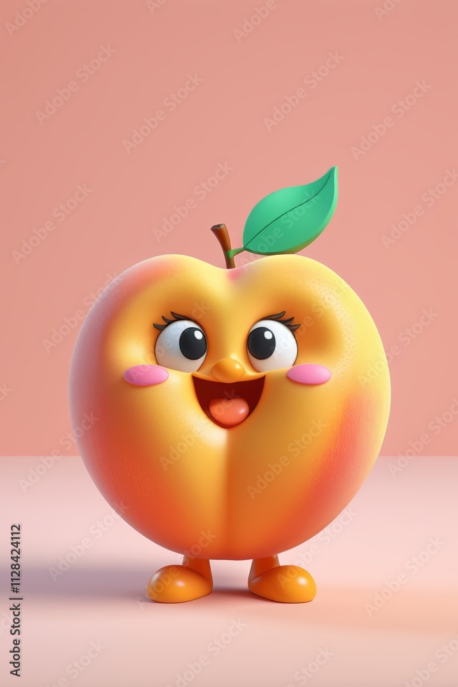 there is a cartoon apple with a green leaf on its head there is a cartoon apple with a green leaf on its head