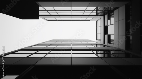abstract modern architecture monotone in black and white