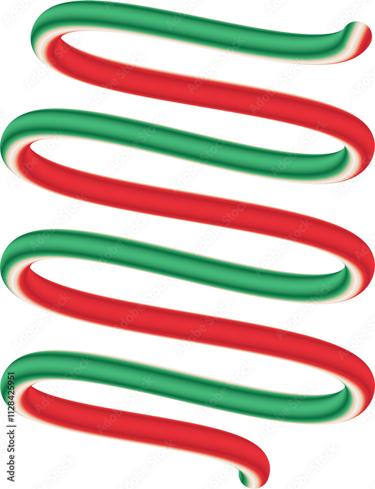 Wavy Spiral Shape Red and Green Decorative 3D Effect Bold element Wavy Spiral Shape Red and Green Decorative 3D Effect Bold element