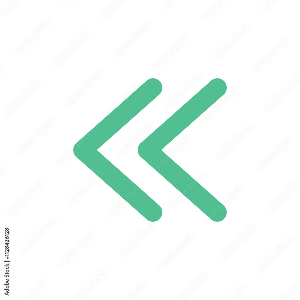 Double Left Arrow Icon Digital Graphic Design Double Left Arrow Icon Digital Graphic Design