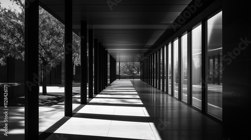 abstract modern architecture monotone in black and white