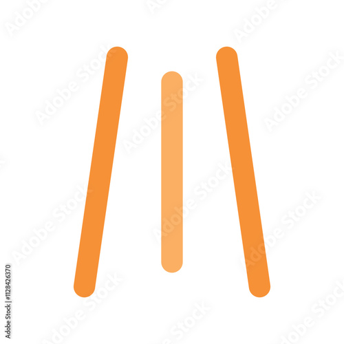 Abstract orange shapes resembling a narrow passageway