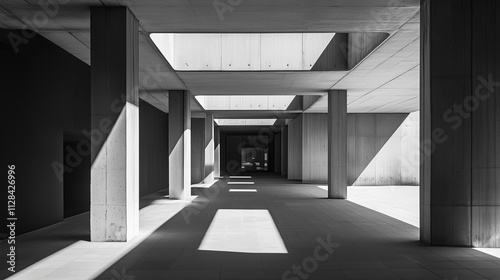 abstract modern architecture monotone in black and white