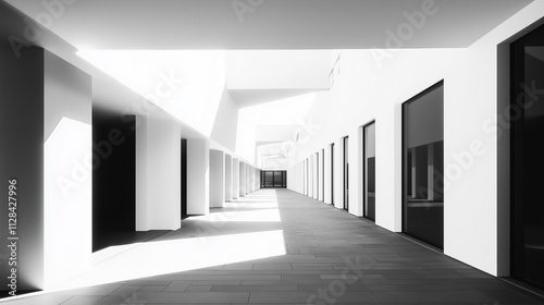 abstract modern architecture monotone in black and white