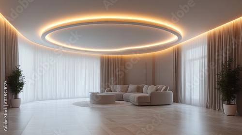 cornice for led lighting in the ceiling rende