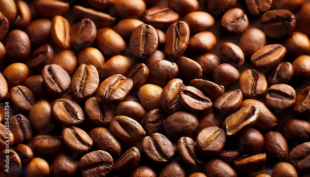 A detailed look at roasted coffee beans showcasing their rich texture and deep brown tones, perfect for lovers of coffee and gourmet experiences, background A detailed look at roasted coffee beans showcasing their rich texture and deep brown tones, perfect for lovers of coffee and gourmet experiences, background