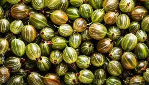 A close-up image showcasing an assortment of ripe gooseberries in a variety of vibrant colors. Perfect for themes related to fruits, freshness, and healthy living. Texture, background photo