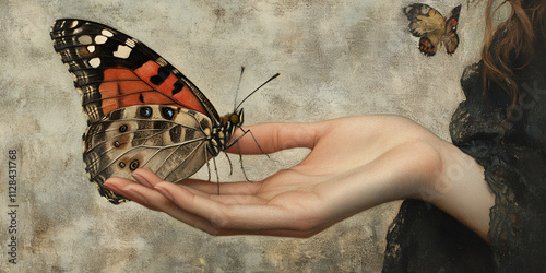 Butterfly Landing Gracefully on a Gentle Hand