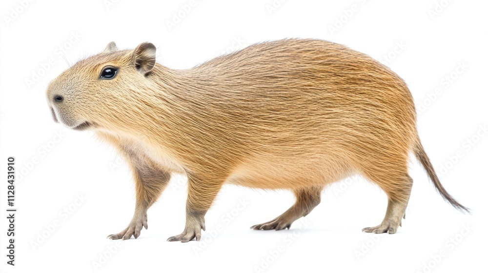 Capybara standing on a white background Capybara standing on a white background
