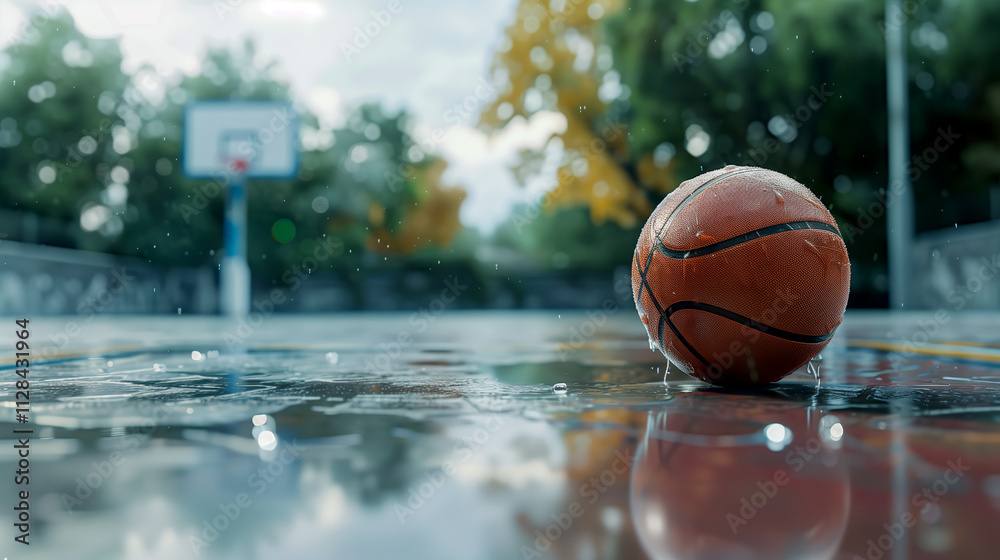 Basketball on the Court with a Clear View of the Playing Surface Basketball on the Court with a Clear View of the Playing Surface