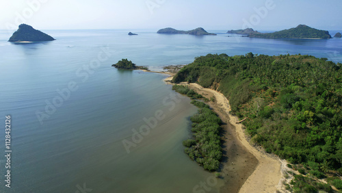 Aerial view Nioumachoua Bay, Moheli, Comoros
