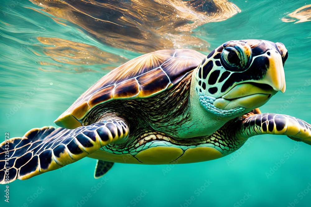 Fototapeta premium swimming turtle