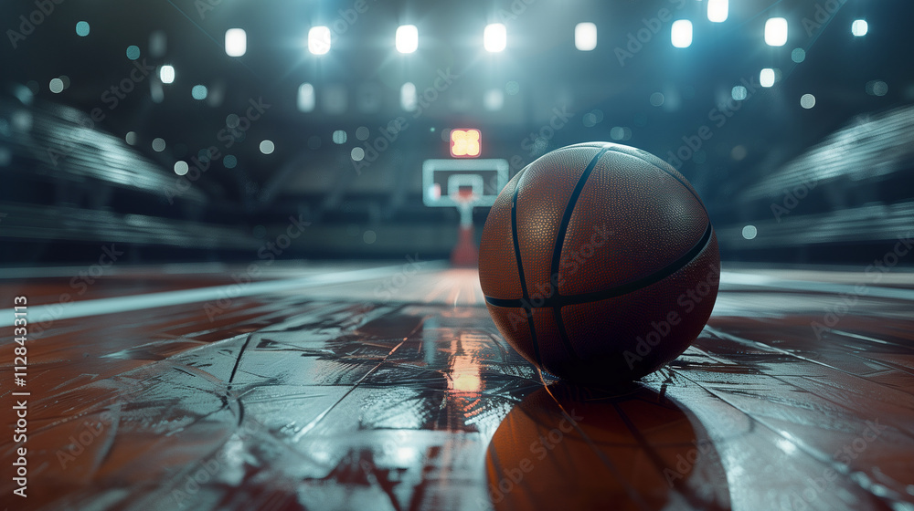 Basketball on the Court with a Clear View of the Playing Surface Basketball on the Court with a Clear View of the Playing Surface