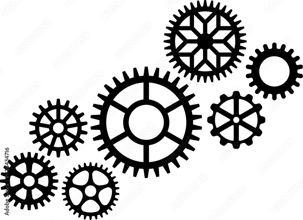 Gear icon. Cogwheel different shape. Gear wheel isolated on white background. illustration Gear icon. Cogwheel different shape. Gear wheel isolated on white background. illustration