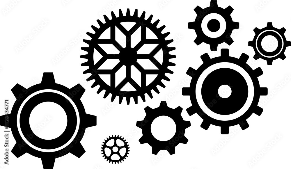 Gear icon. Cogwheel different shape. Gear wheel isolated on white background. illustration Gear icon. Cogwheel different shape. Gear wheel isolated on white background. illustration