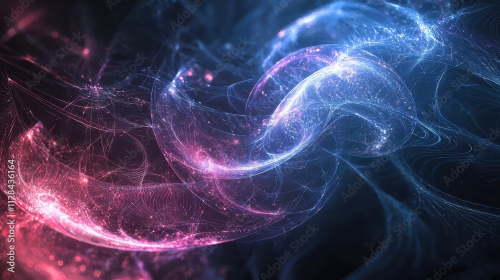 Abstract Digital Waves with Glowing Particles in Blue and Pink Shades Creating a Dreamy and Futuristic Atmosphere for Design and Art Projects Abstract Digital Waves with Glowing Particles in Blue and Pink Shades Creating a Dreamy and Futuristic Atmosphere for Design and Art Projects