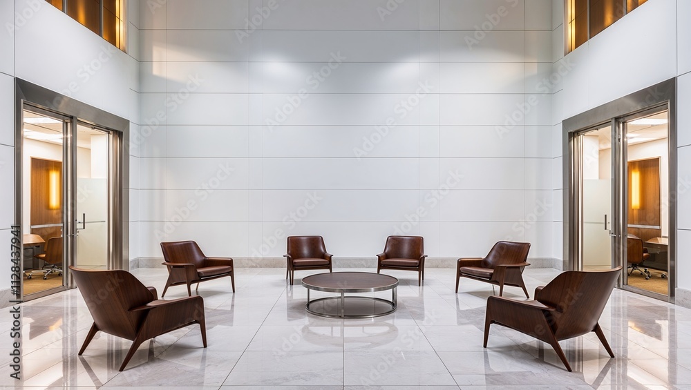 Office lobby with white wall Office lobby with white wall