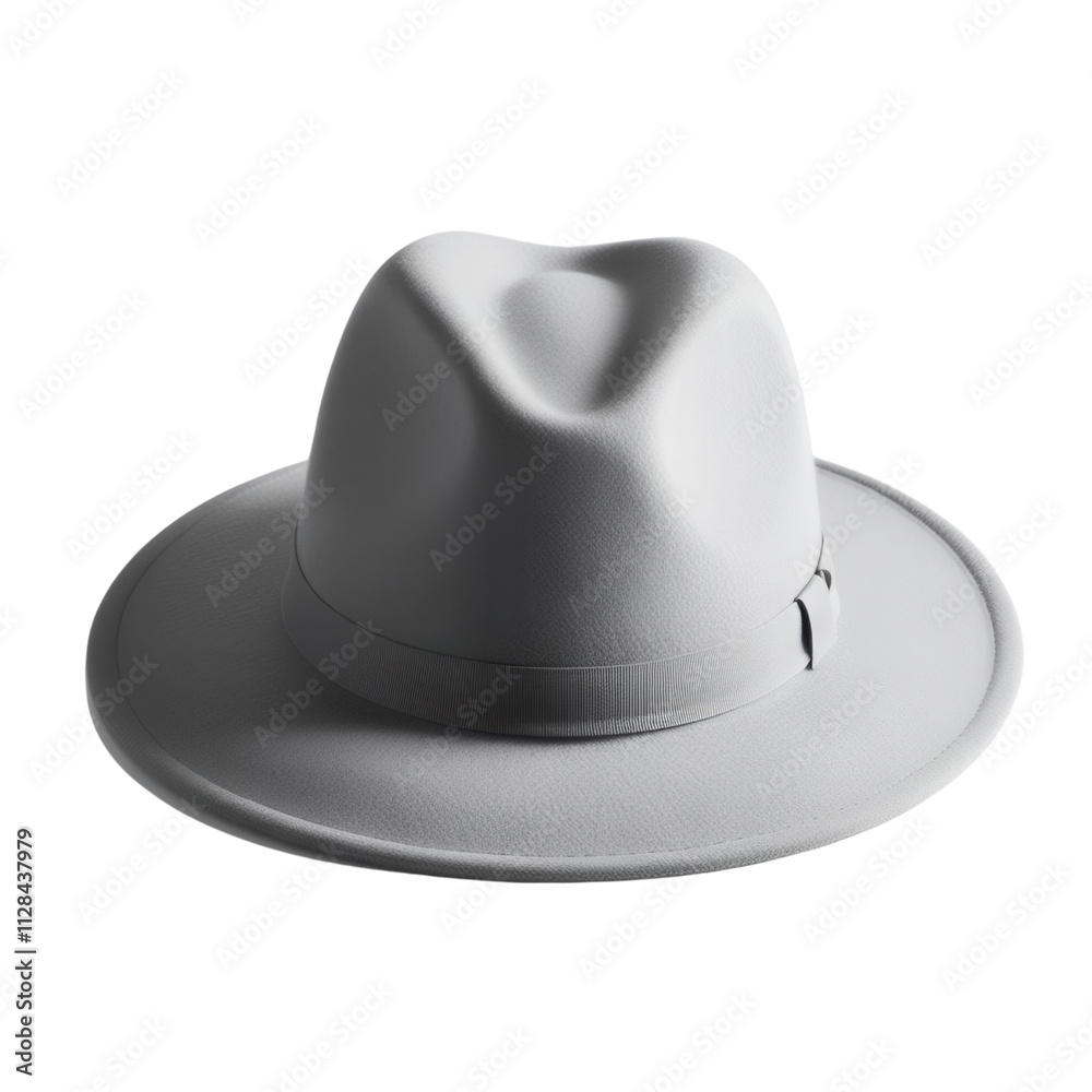 Elegant Gray Hat with Wide Brim and Smooth Surface Design Elegant Gray Hat with Wide Brim and Smooth Surface Design