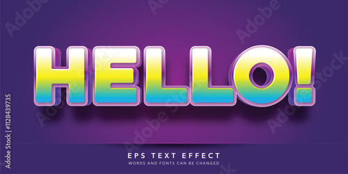 hello 3d editable text effect