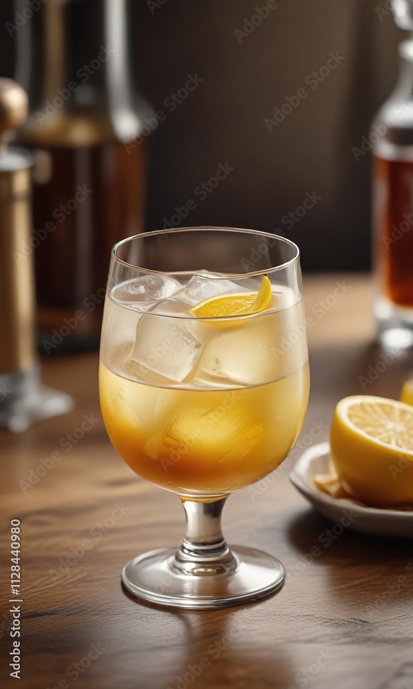 Hand painted watercolor of a whiskey sour in a cocktail glass, elegant, alcoholic drink, mixology Hand painted watercolor of a whiskey sour in a cocktail glass, elegant, alcoholic drink, mixology