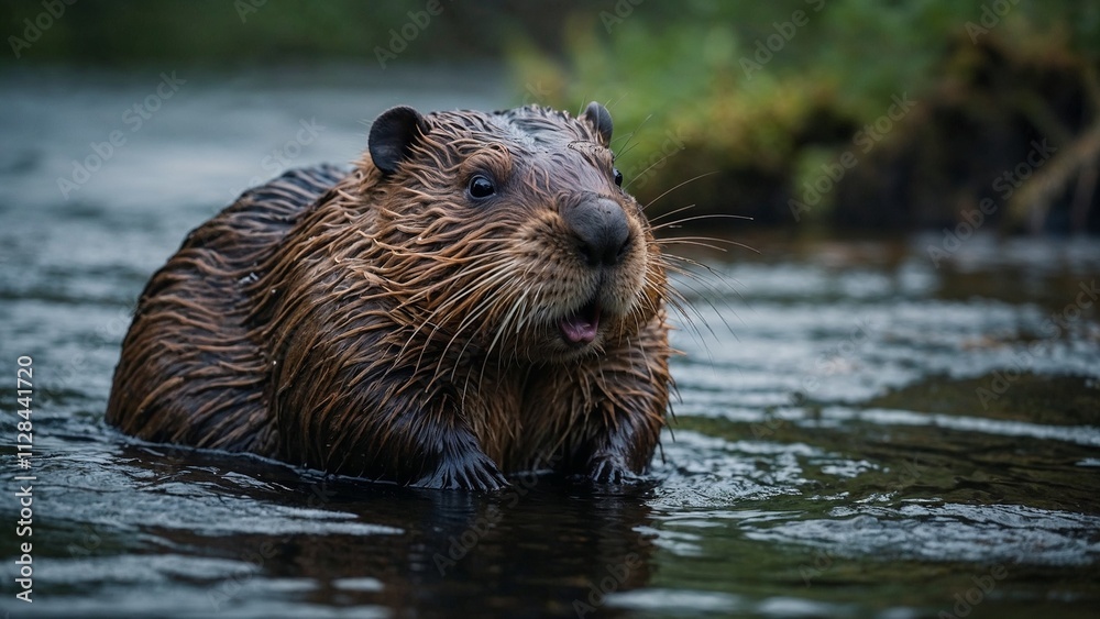 Beaver swimming in calm waters, showcasing its industrious nature in a natural habitat
Beaver swimming in calm waters, showcasing its industrious nature in a natural habitat