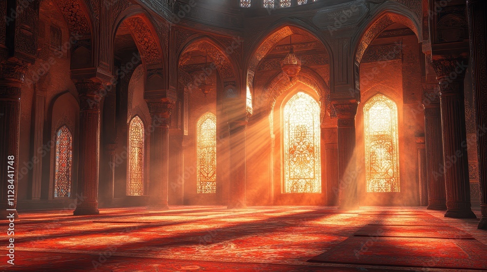Obraz premium Breathtaking Interior of an Ornate Middle Eastern Palace or Mosque