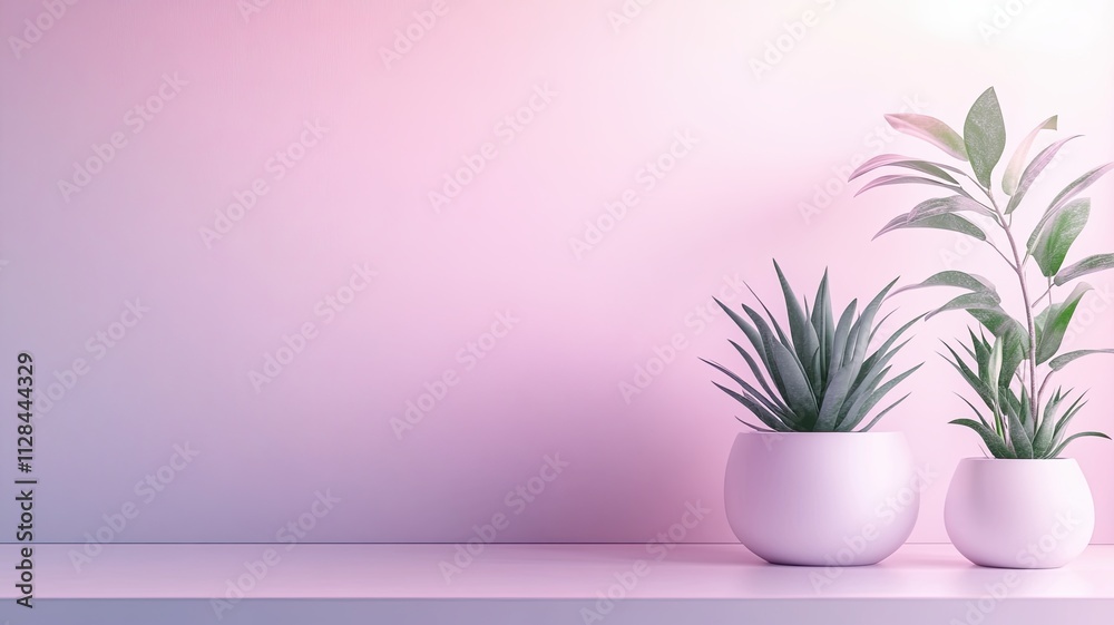 Modern Potted Plant on Pink Gradient Background, A sleek potted plant with green leaves displayed on a clean surface, set against a soft pink gradient background for a modern look.
Modern Potted Plant on Pink Gradient Background, A sleek potted plant with green leaves displayed on a clean surface, set against a soft pink gradient background for a modern look.
