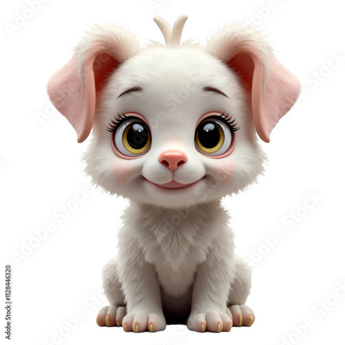 Adorable animated character with big eyes and a cute smile