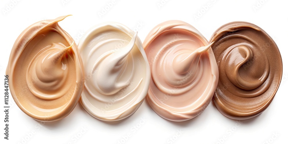 Cosmetic Cream Texture, Smear Swatch, Beauty Product Photography, High-Resolution Images, Isolated Background Cosmetic Cream Texture, Smear Swatch, Beauty Product Photography, High-Resolution Images, Isolated Background
