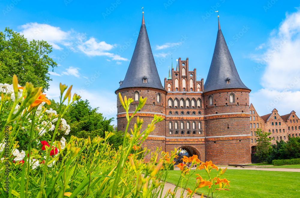 Holsten Gate in Lübeck. Germany