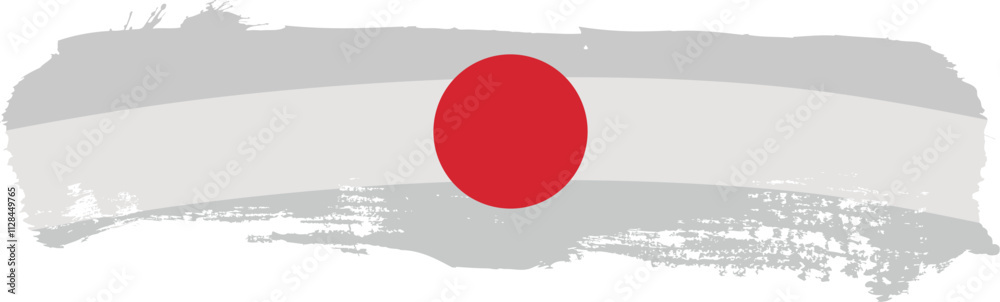 brush shape Japan flag, vector illustration on a white background brush shape Japan flag, vector illustration on a white background