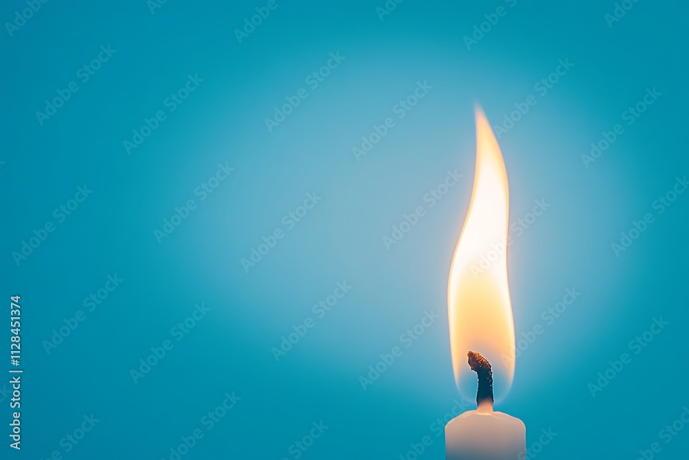 A blue winter background with a white flame burning A blue winter background with a white flame burning