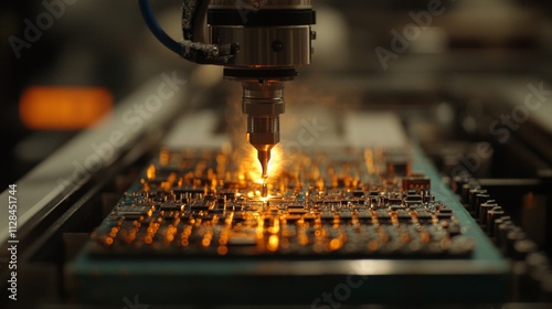 Automated Machine Soldering Electronic Circuit Board