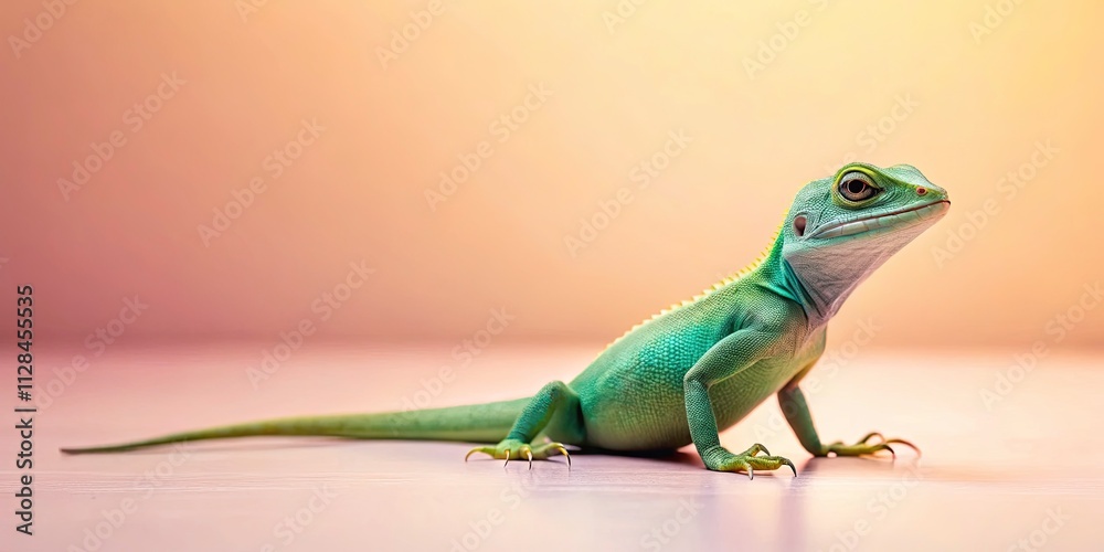 Fototapeta premium Minimalist Lizard App Logo Design, Simple Flat Reptile App Symbol, Clean Reptile UI Design