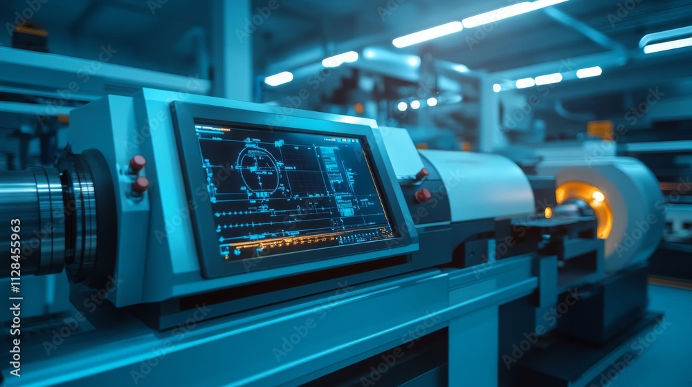 Fototapeta premium Advanced Manufacturing Machine Control Panel Display