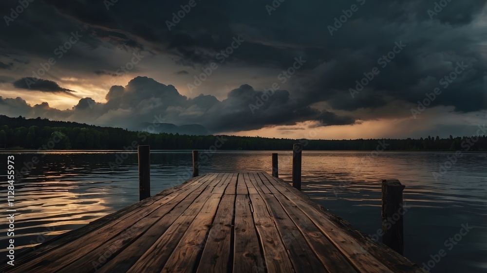 Obraz premium sunset on the lake
