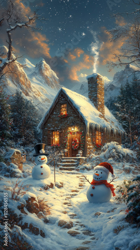 illustration of a quaint co...