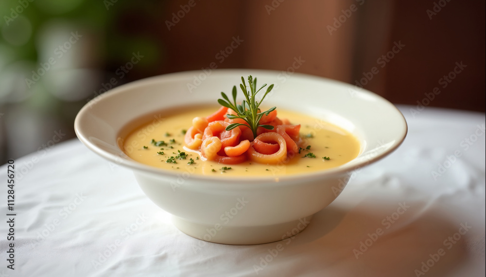 wallpapers A visually appealing bowl of creamy soup topped with pasta and herbs, perfect for a comforting meal. AI generated wallpapers A visually appealing bowl of creamy soup topped with pasta and herbs, perfect for a comforting meal. AI generated