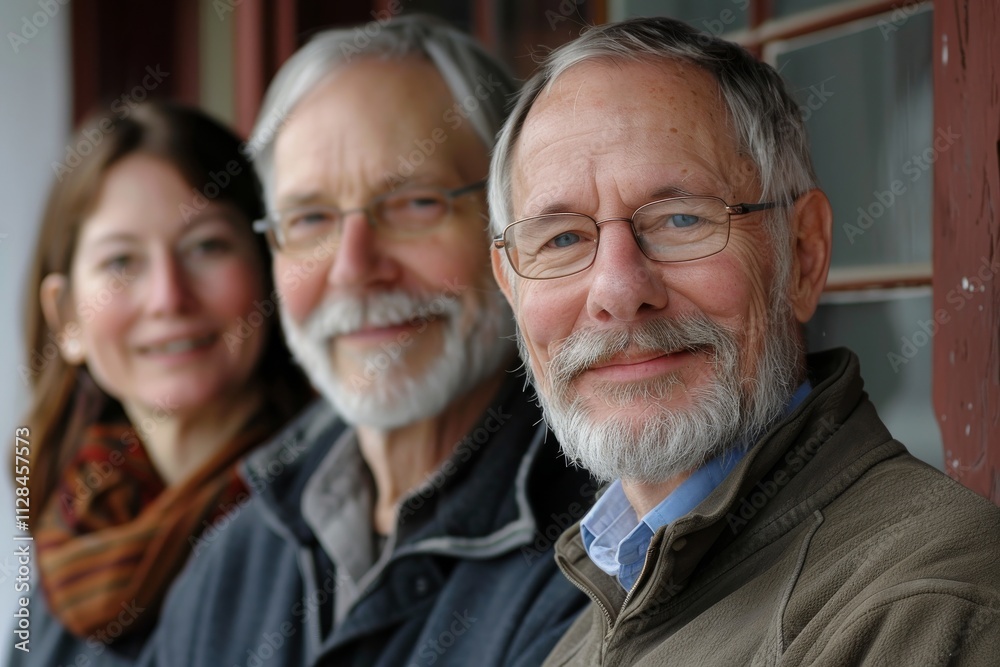 Portrait of a happy senior couple with their adult daughter at home Portrait of a happy senior couple with their adult daughter at home