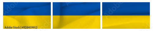 Set of Ukrainian national flags