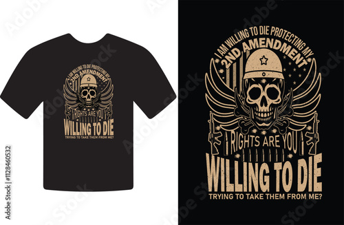 2nd amendment t shirt design with skull