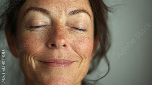 Woman's Peaceful Expression of Contentment